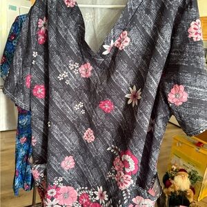 Floral V-Neck Women's Top